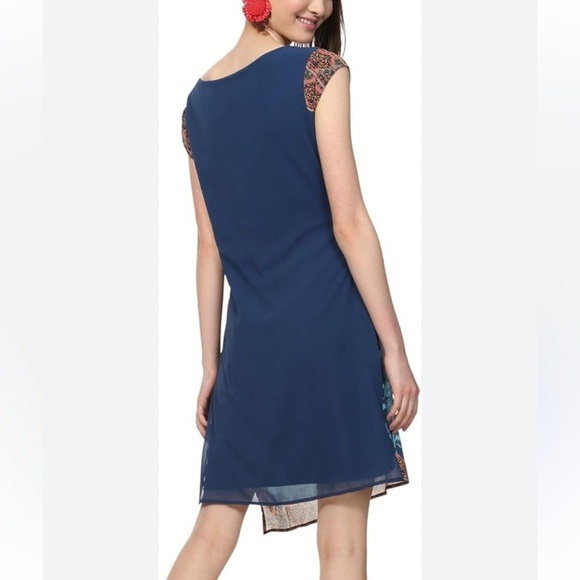 DESIGUAL Women Asymmetric Knee-Length Dress Size UK:38 size medium fully lined - Picture 4 of 17